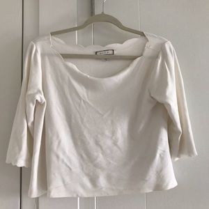 Anthropologie Sri and Ali scalloped white top